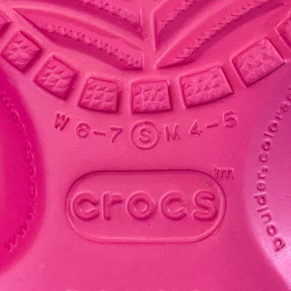 Women's Crocs Shoes Small 6 7 Bright Pink Mules - Picture 12 of 12